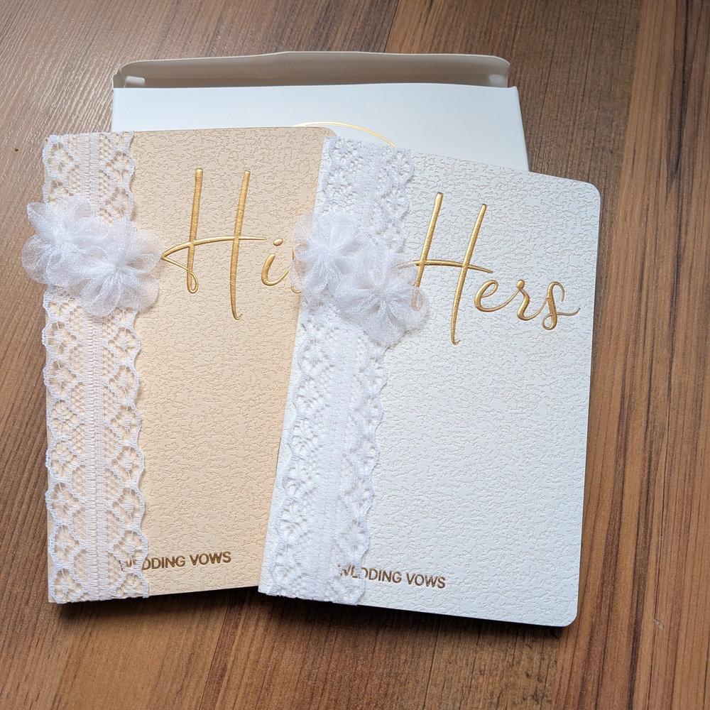 New Set Of 2 Elegant Wedding Vows Book Set